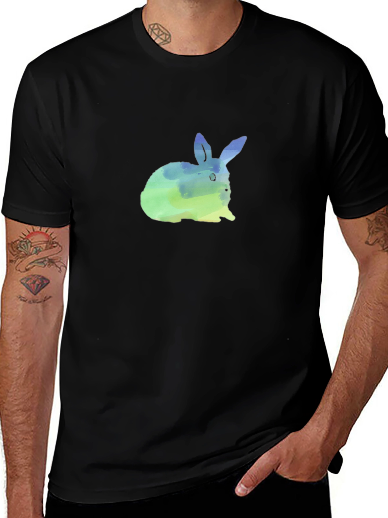 Variant 22 of Watercolor Bunny Graphic Tee - Soft Cotton Comfort