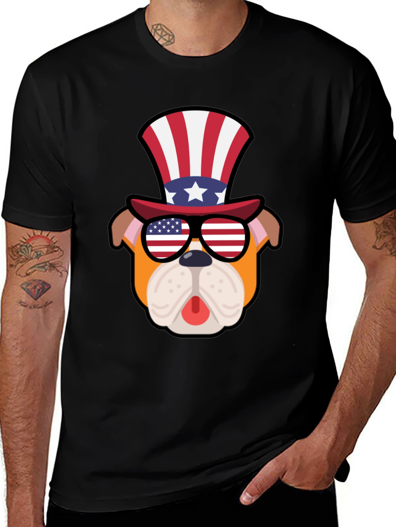 Variant 5 of Patriotic Bulldog T-Shirt