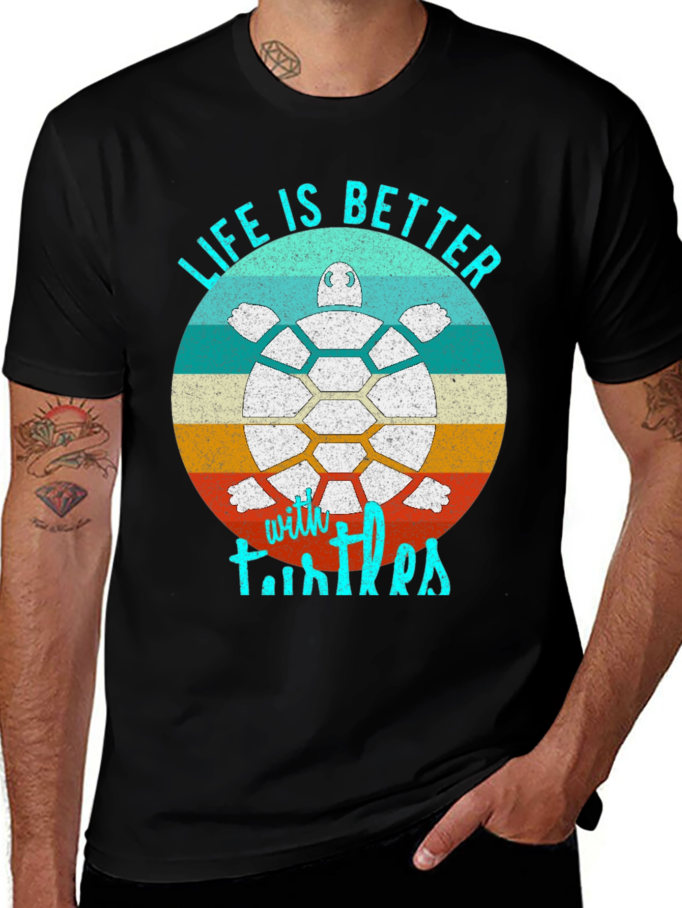 Variant 7 of Life is Better with Turtles Graphic T-Shirt