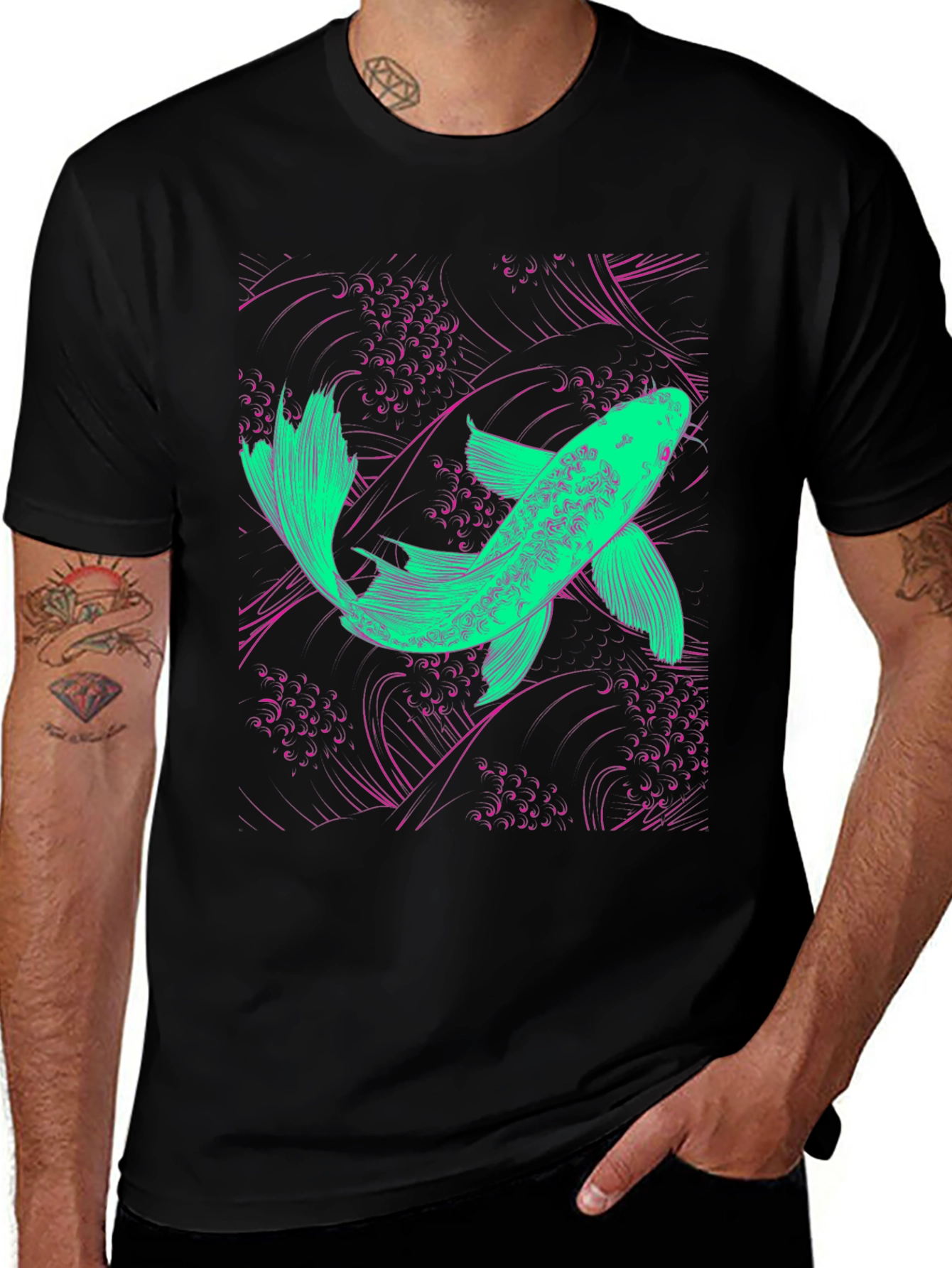 Variant 15 of Koi Fish Graphic Tee - Stylish Comfort