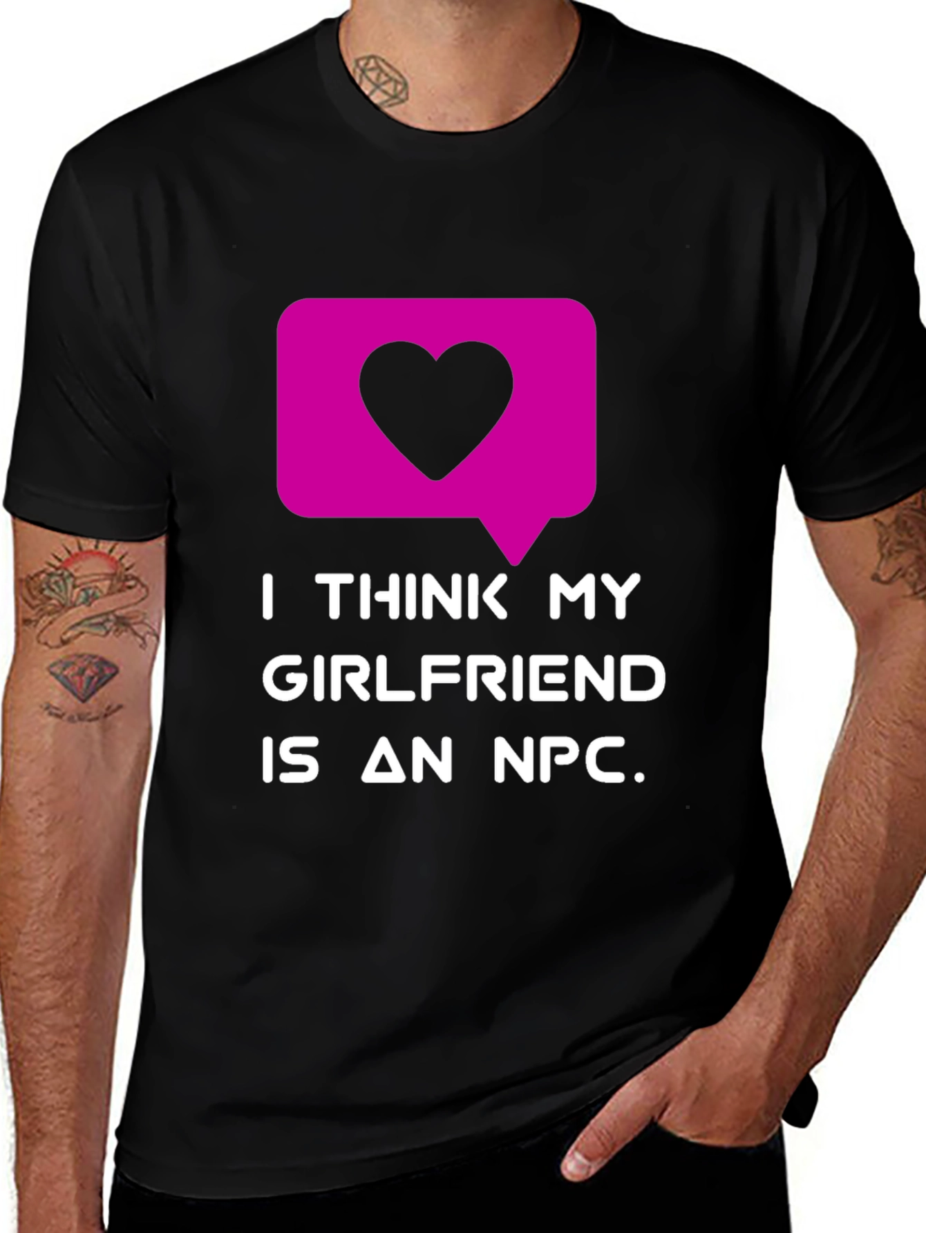 NPC Girlfriend Graphic Tee - Gamer Humor T-Shirt