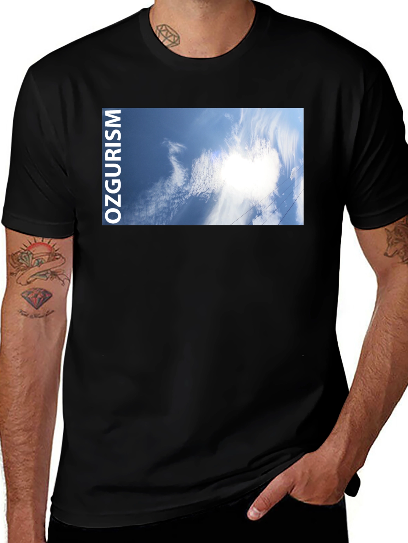 Variant 3 of Ozgurism Cloudscape Tee - Black Cotton T-Shirt