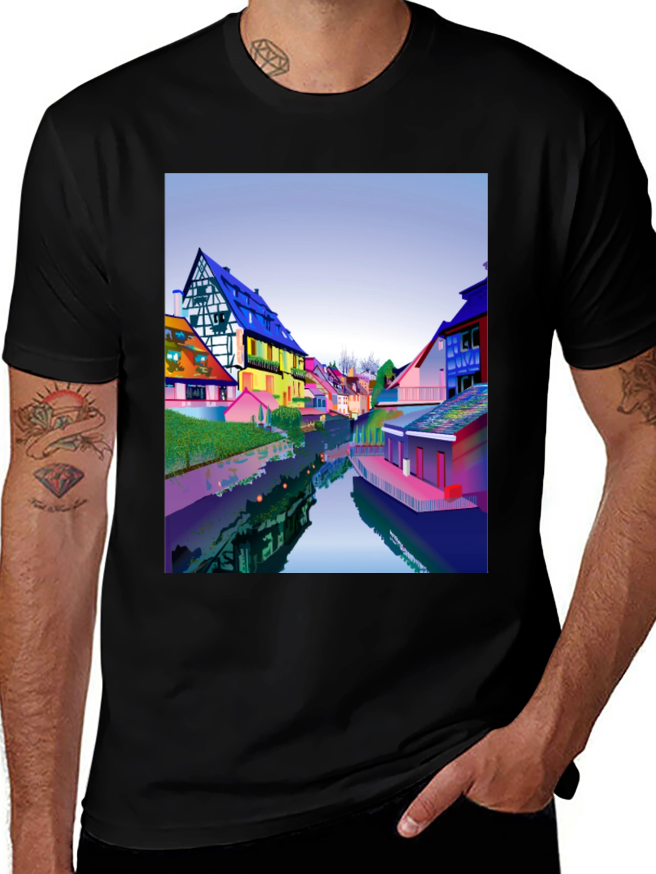 Variant 30 of Colorful Townscape T-Shirt