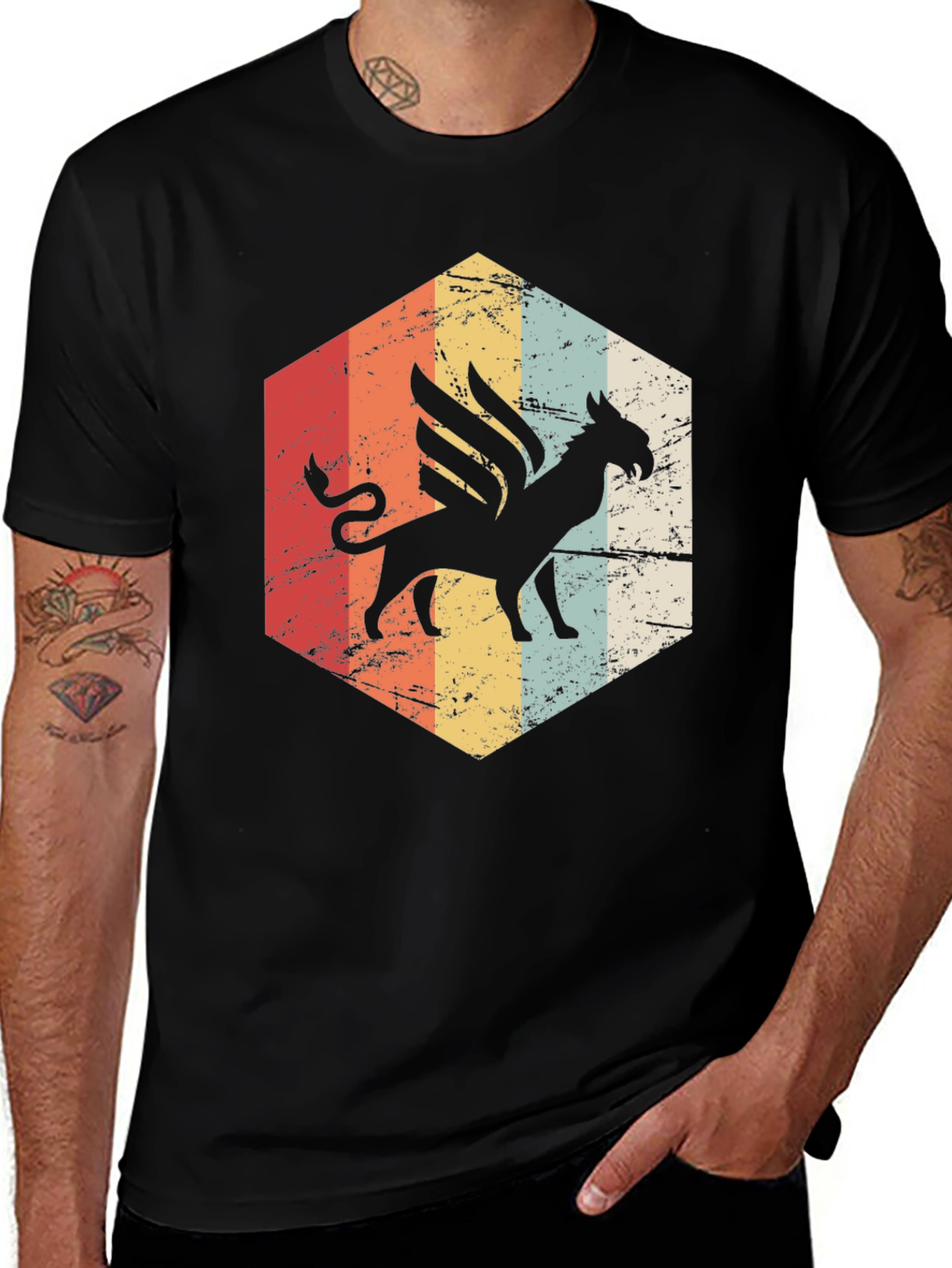 Variant 4 of Retro Griffin Graphic T-Shirt