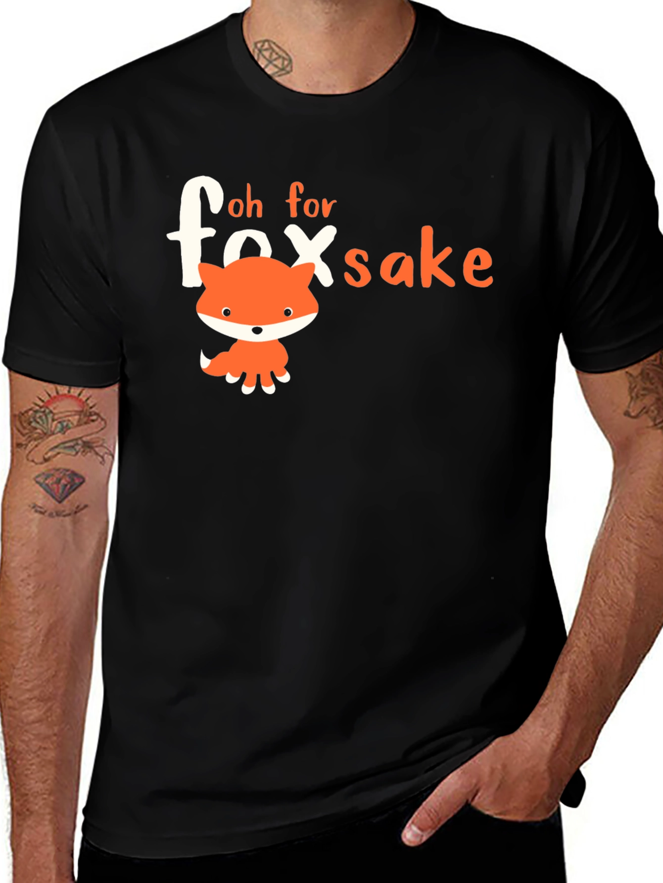 Variant 6 of Oh For Fox Sake Black Graphic Tee