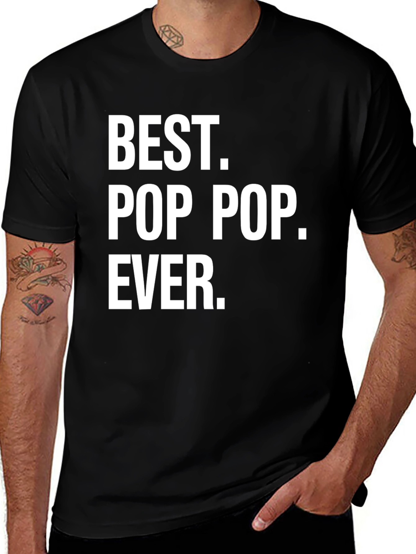 Variant 18 of Best Pop Pop Ever Black T-Shirt