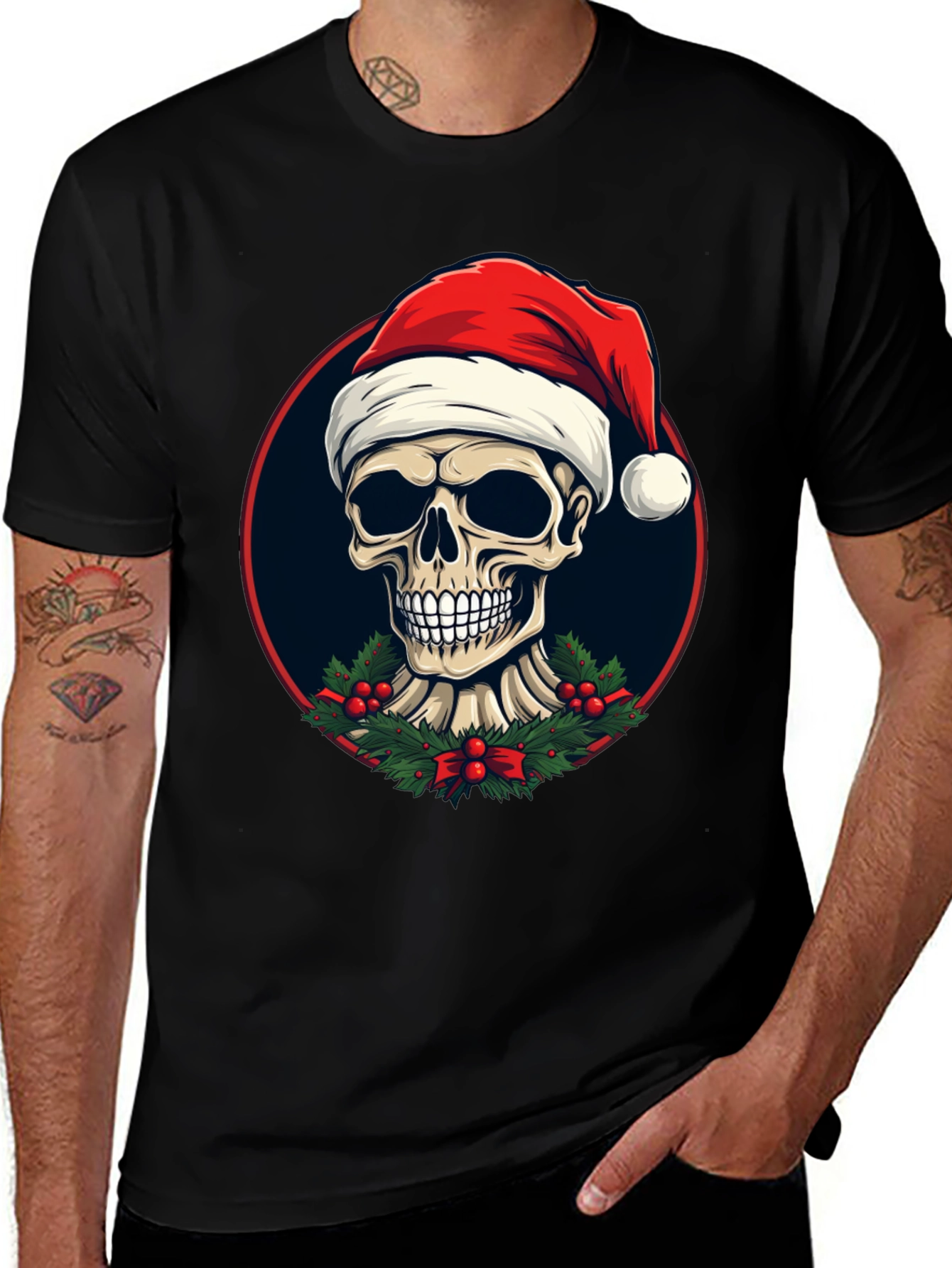 Variant 7 of Festive Skull Graphic Tee