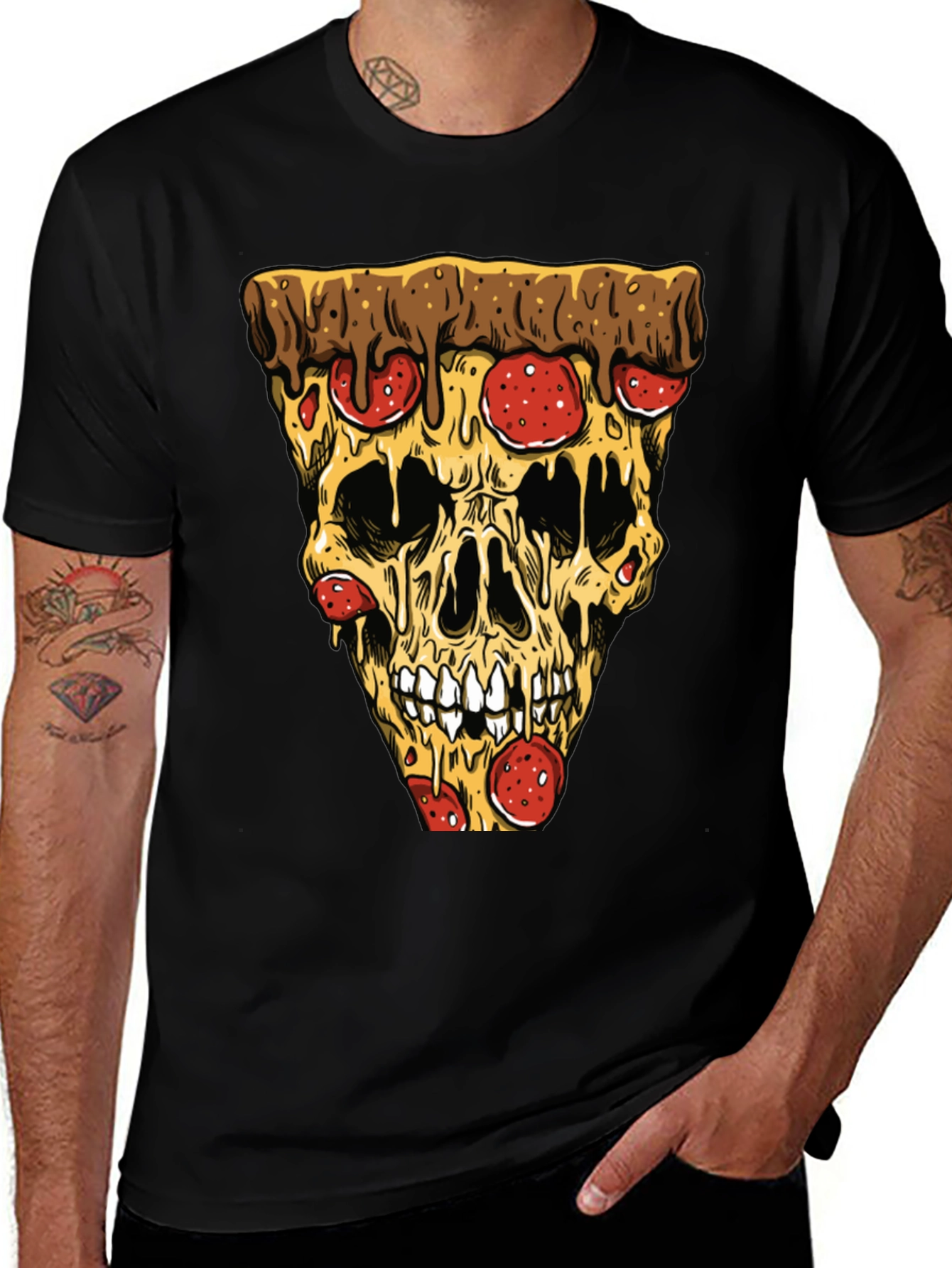 Pizza Skull T-Shirt - Graphic Tee