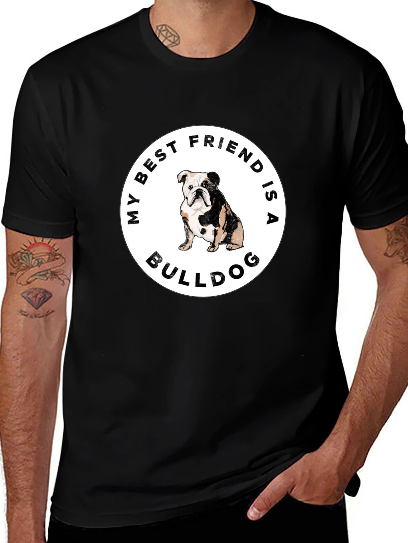 Variant 30 of Bulldog Best Friend Graphic Tee
