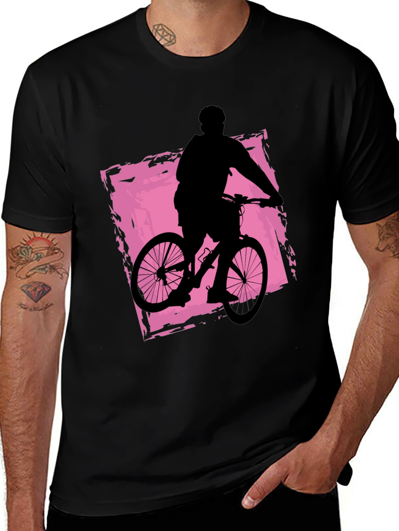 Variant 18 of Men's Black Biker Graphic Tee