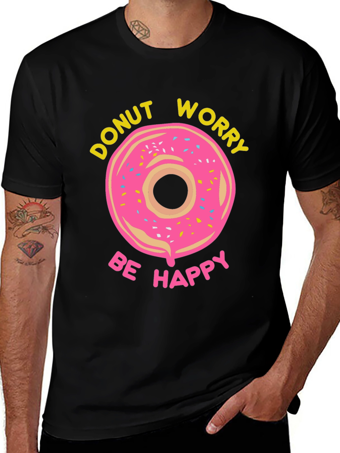 Variant 22 of Donut Worry Be Happy Graphic T-Shirt