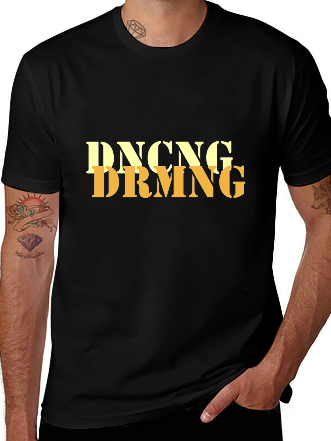 Black Dancing Dreaming Men's Black T-Shirt main image