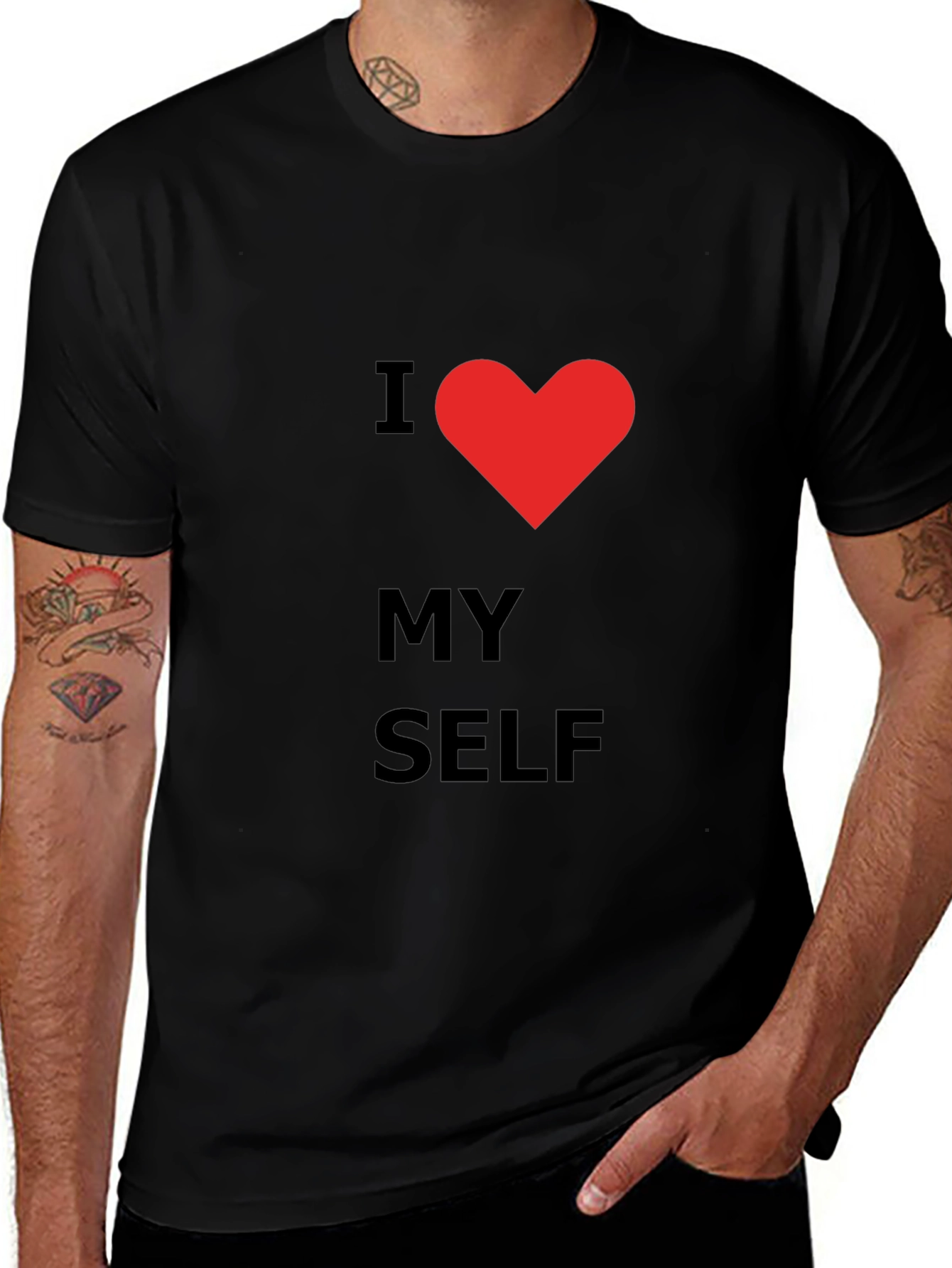 Variant 17 of I Love Myself Graphic Tee - Black T-Shirt
