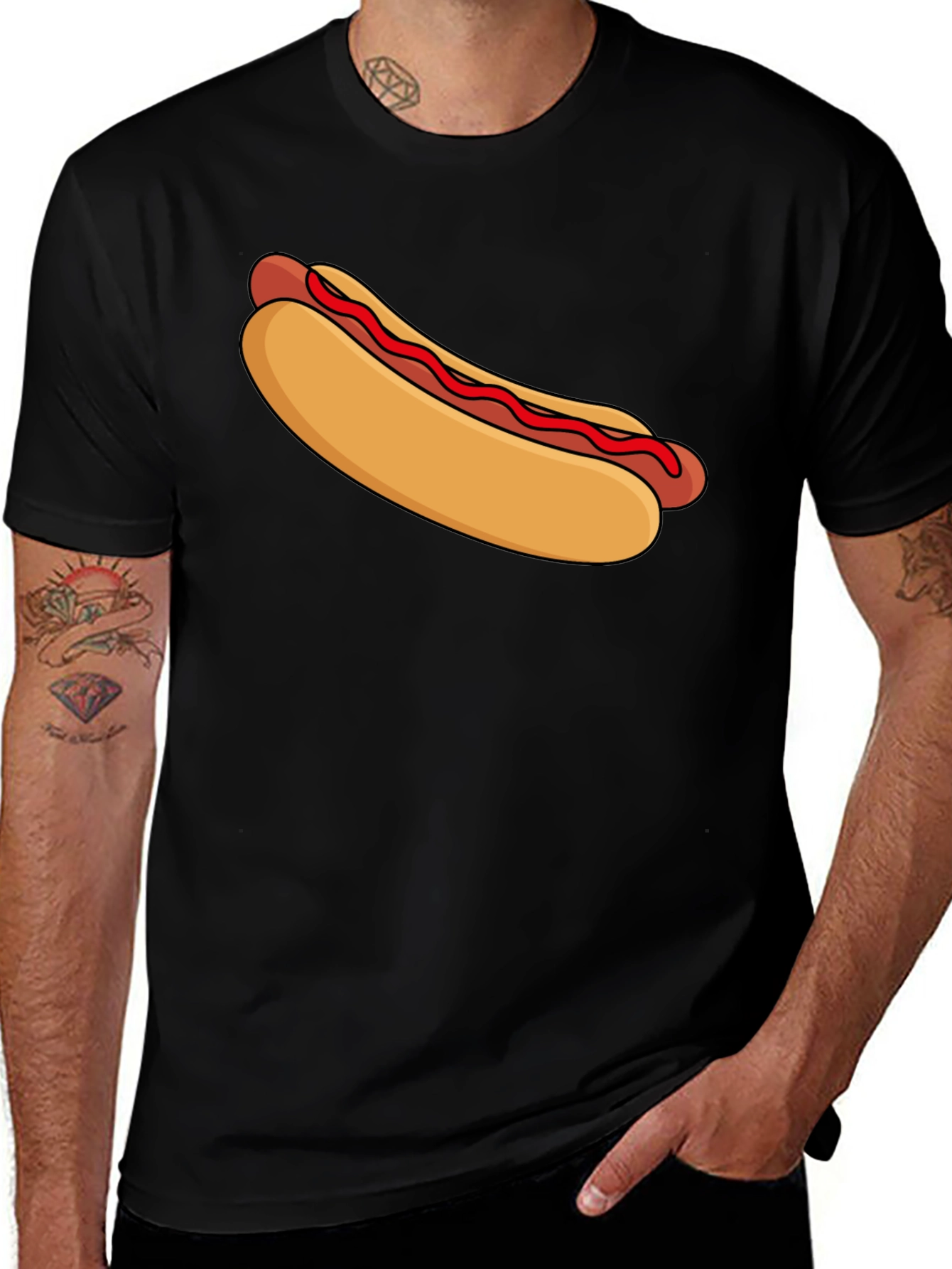 Variant 3 of Hot Dog Graphic Tee - Foodie T-Shirt