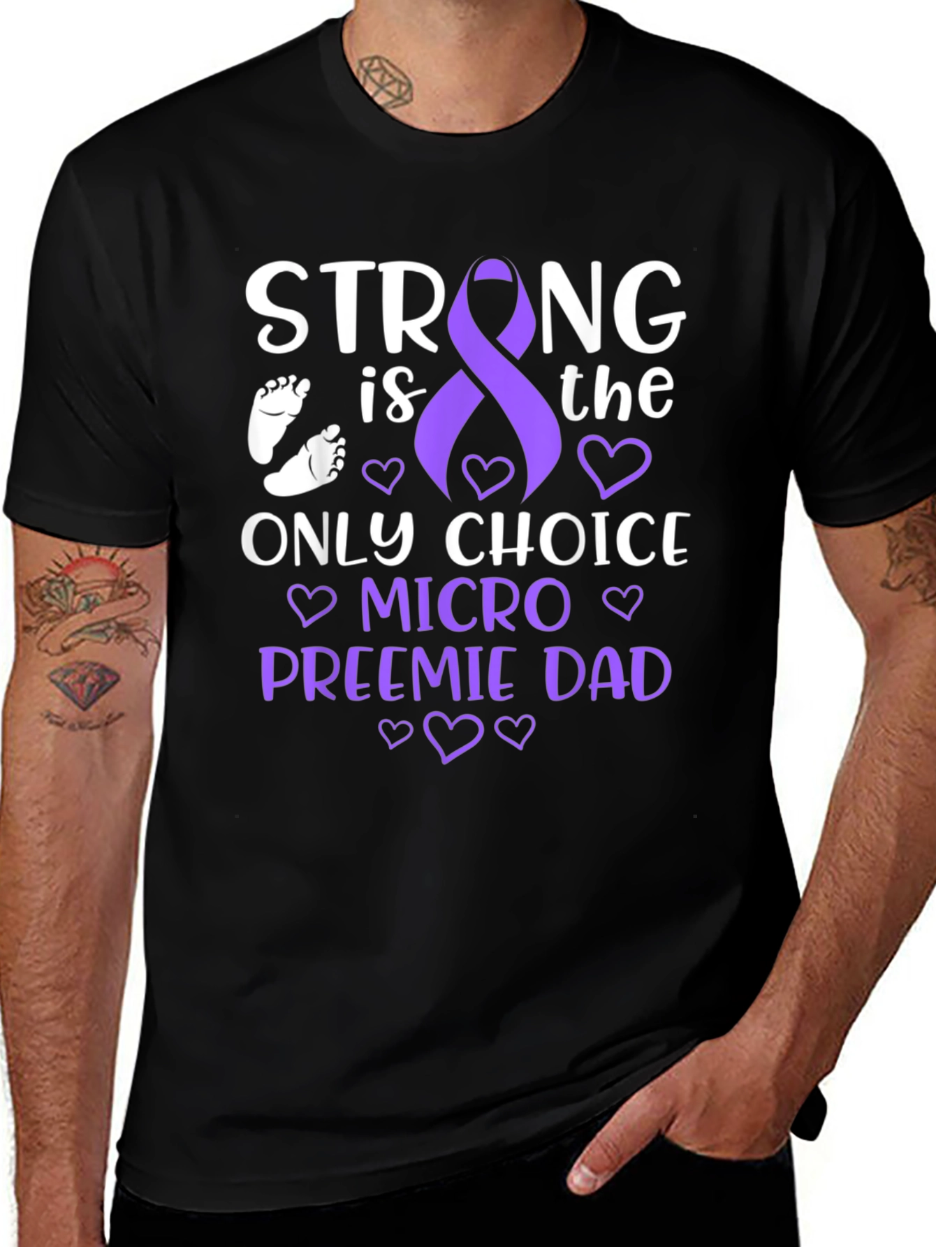 Variant 22 of Strong Micro Preemie Dad T-Shirt