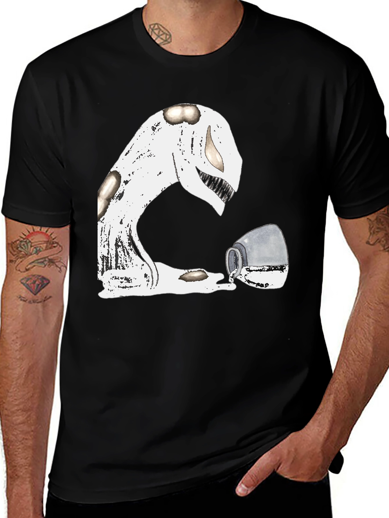 Variant 2 of Spilled Milk Monster Graphic Tee - Unique & Fun