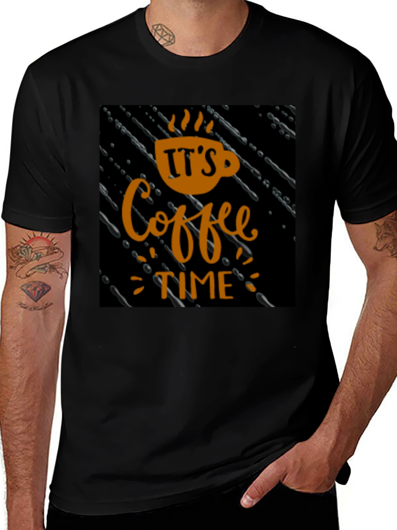 Variant 3 of Coffee Time Graphic Tee - Black Unisex Shirt