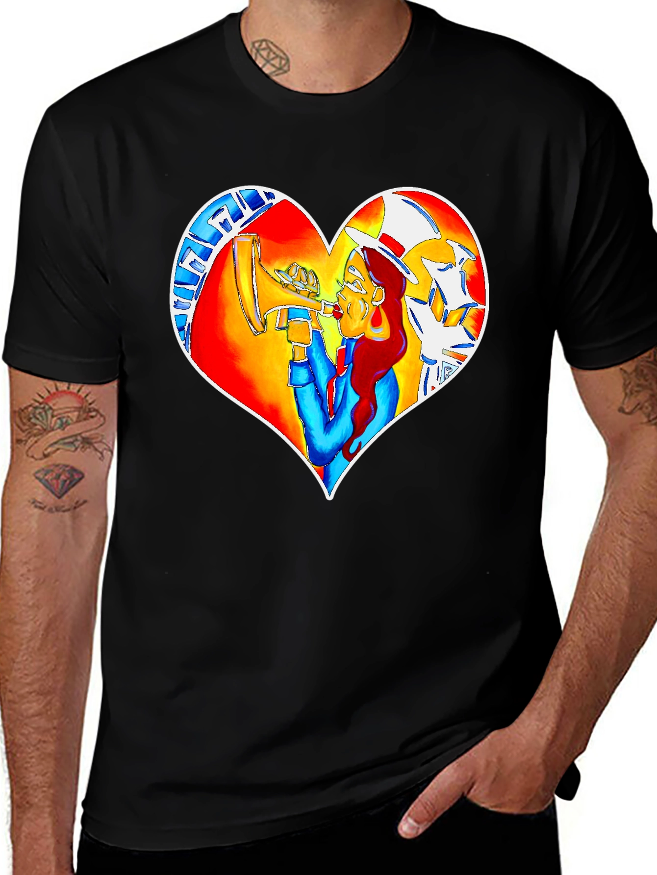 Variant 22 of Heart Design Graphic Print Tee