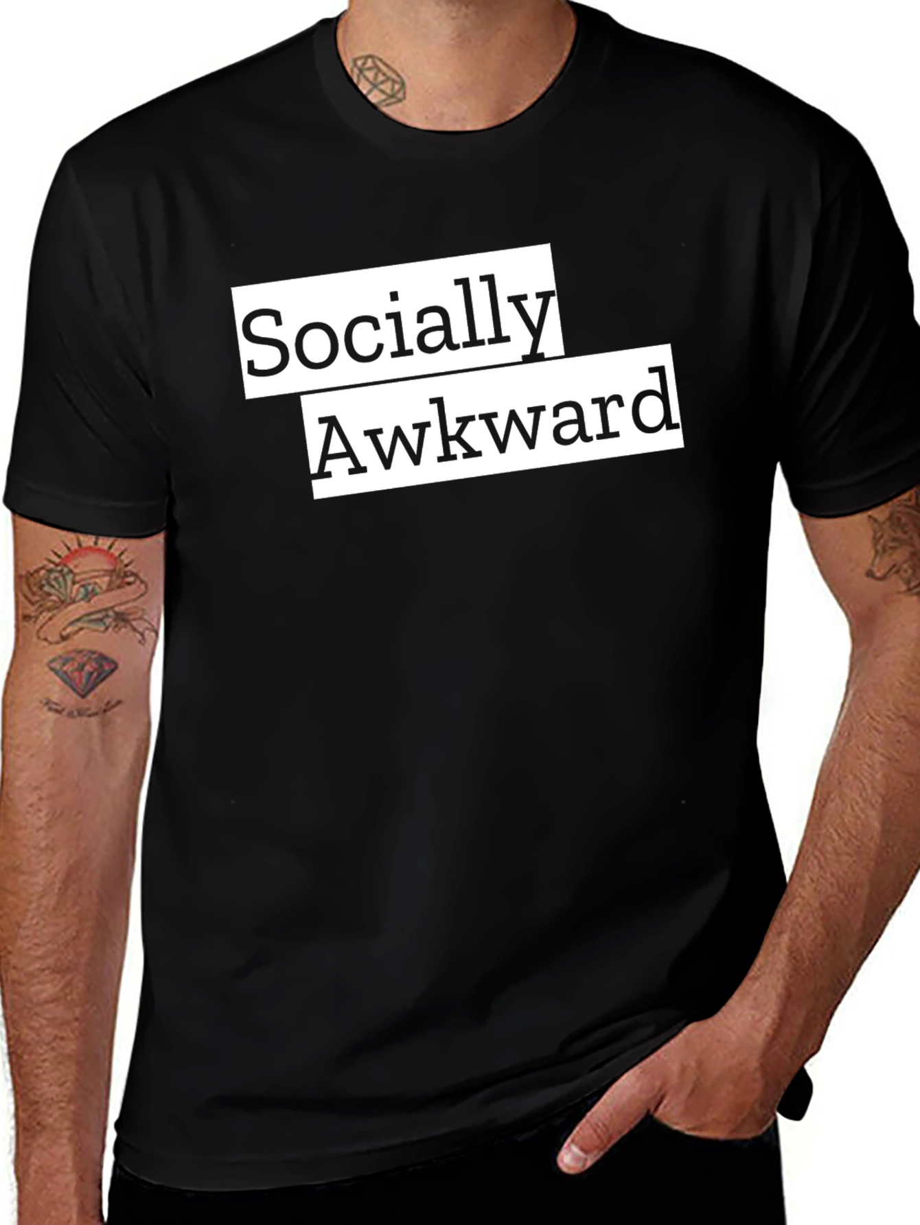 Variant 5 of Socially Awkward Graphic Tee - Black