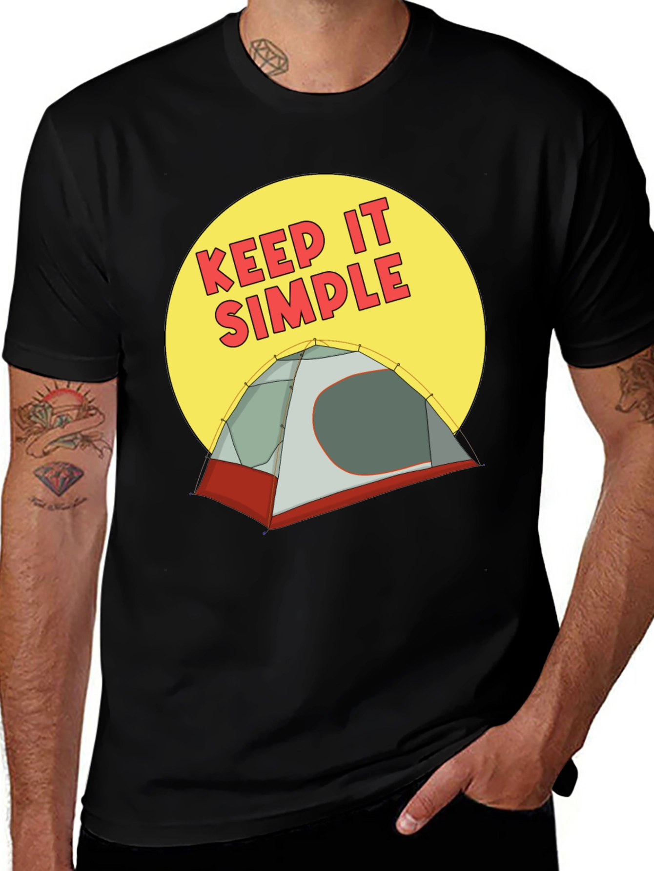 Variant 8 of Keep It Simple Camping Tent Graphic Tee