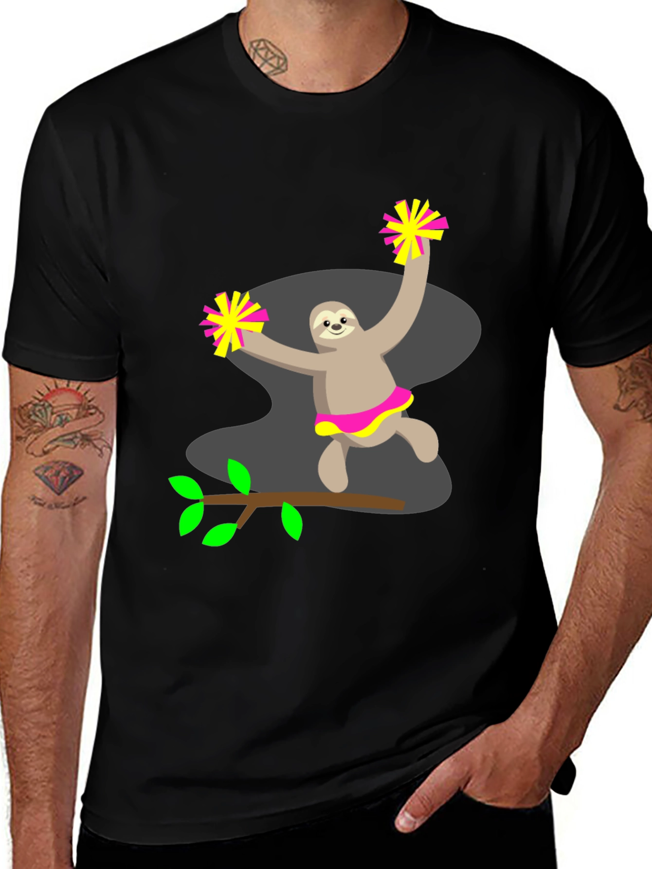 Sloth Cheerleader Graphic Tee