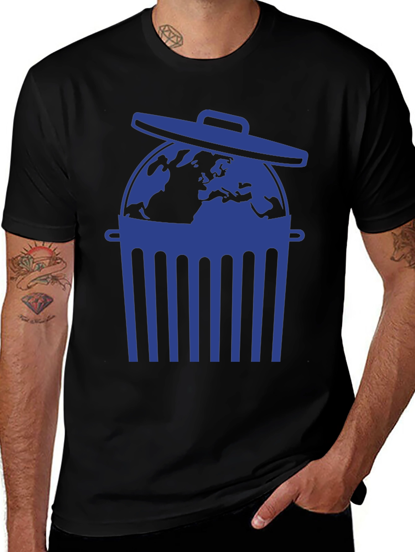 Variant 4 of Earth in Trash Can Graphic Tee