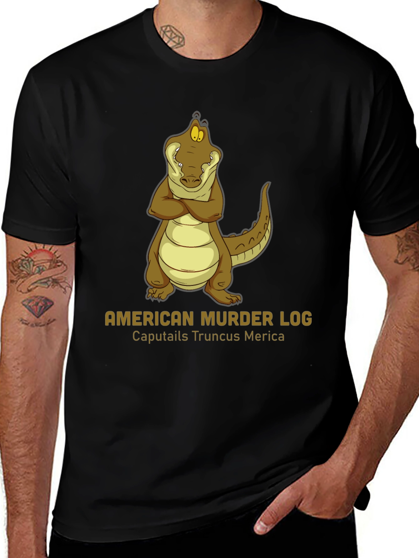 Variant 13 of American Murder Log Alligator Graphic Tee