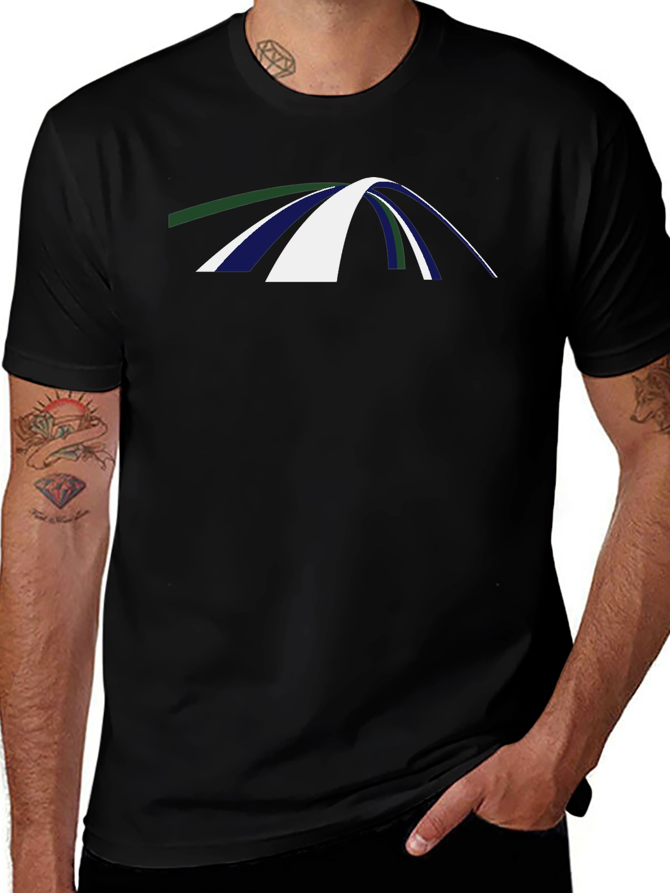 Variant 10 of Abstract Arch Graphic Tee - Casual Black T-Shirt