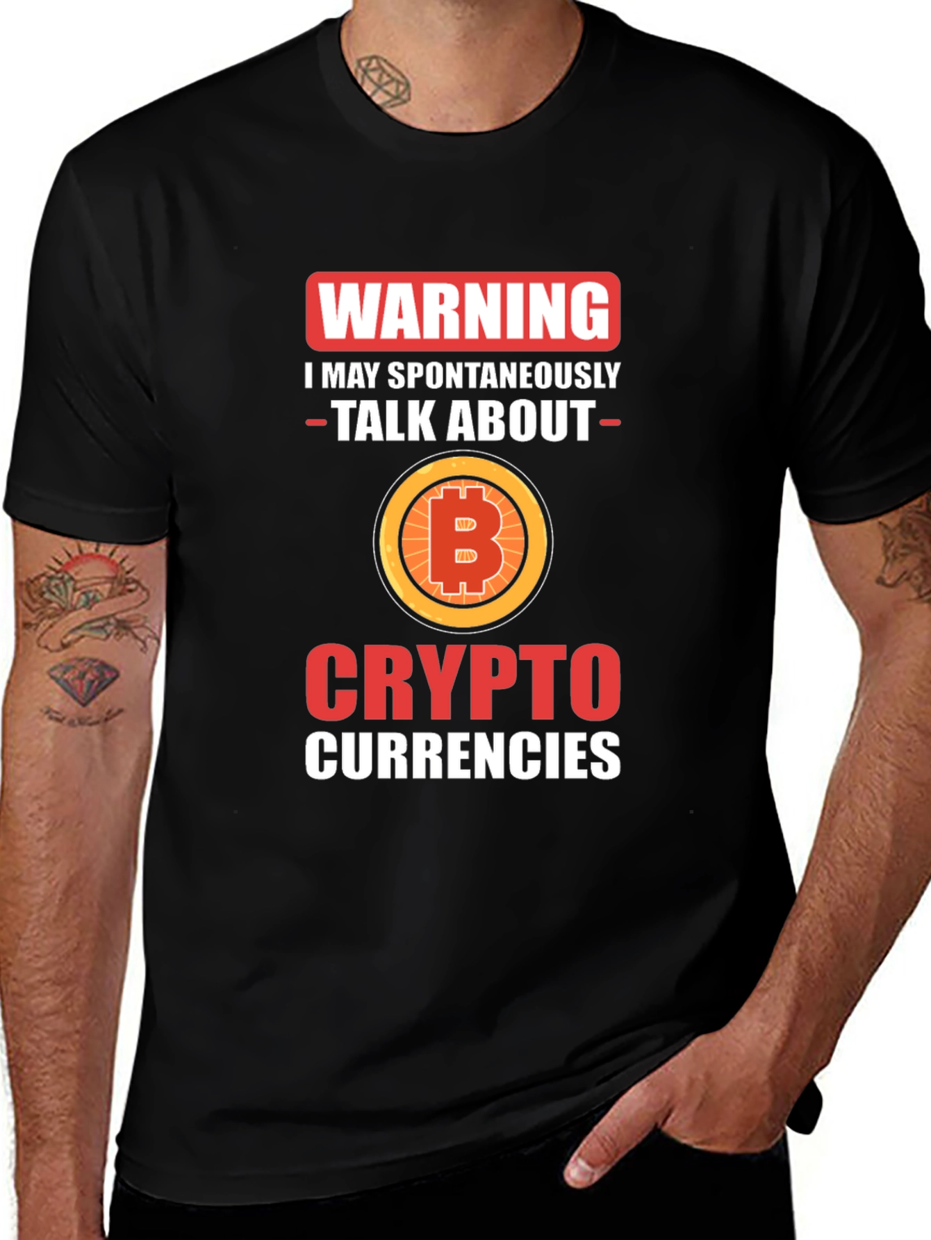 Variant 26 of Warning Bitcoin Crypto T-Shirt