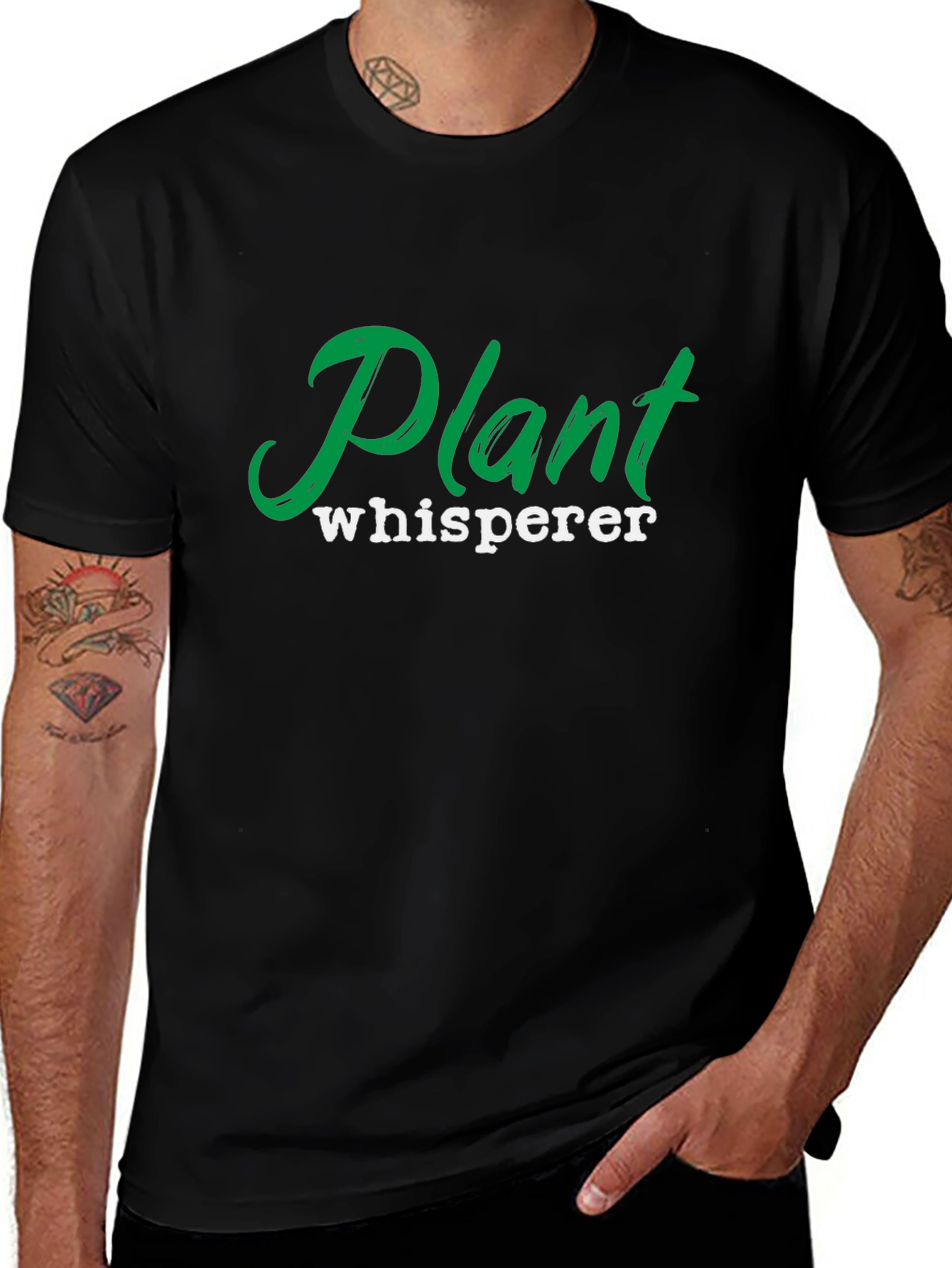 Variant 21 of Plant Whisperer Black Graphic Tee for Gardeners