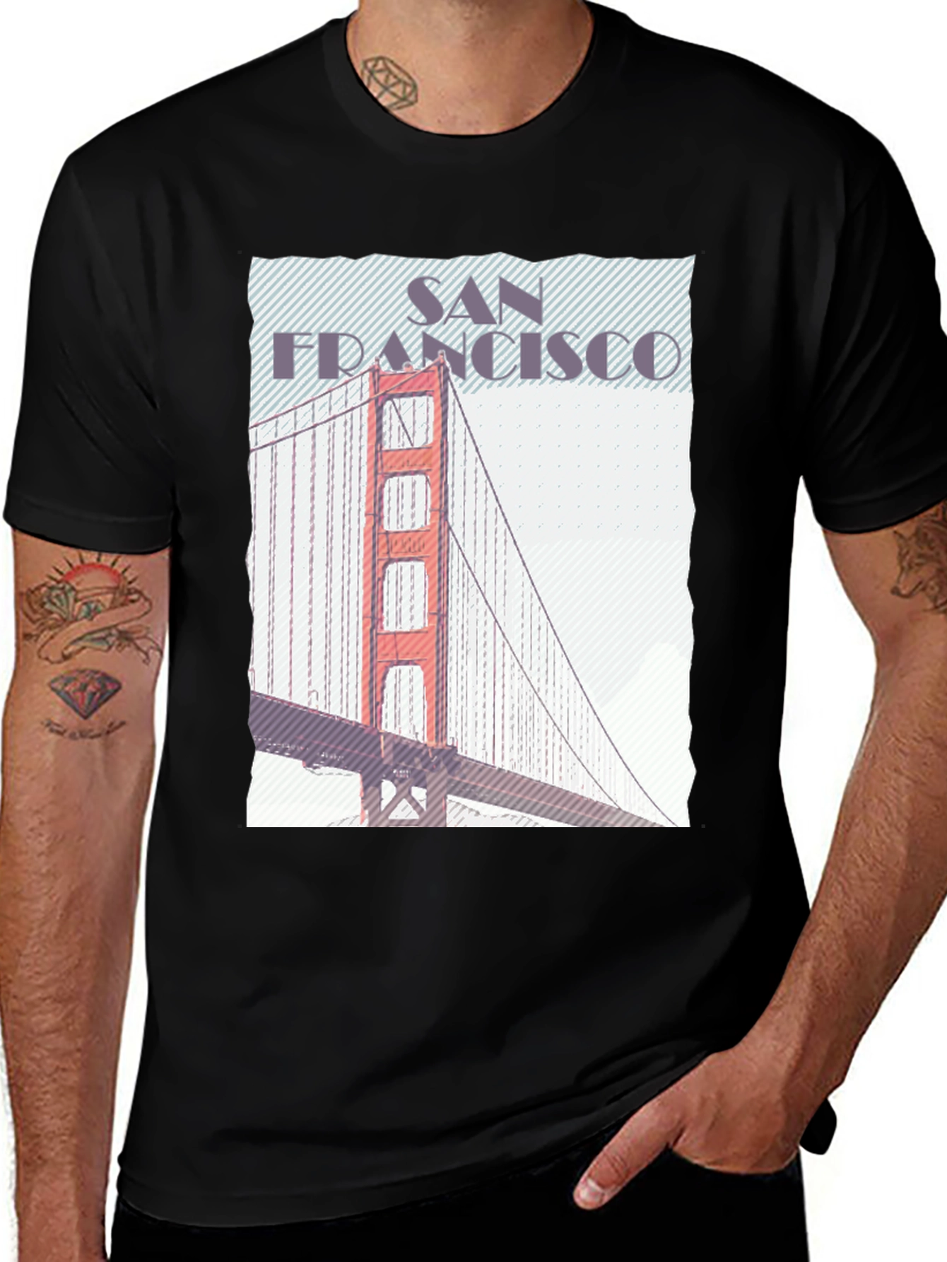 San Francisco Bridge Graphic Tee - Black