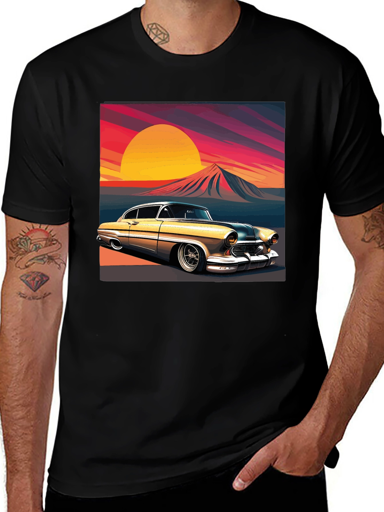 Variant 27 of Classic Car Sunset T-Shirt