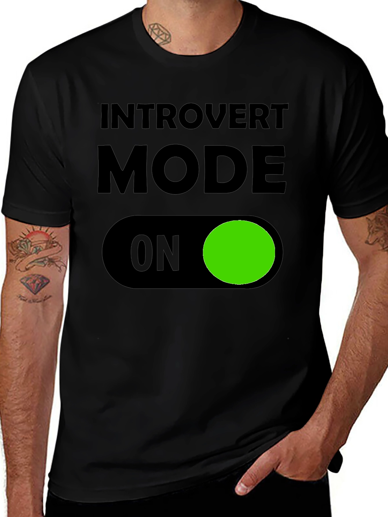 Introvert Mode ON T-Shirt - Black Graphic Tee