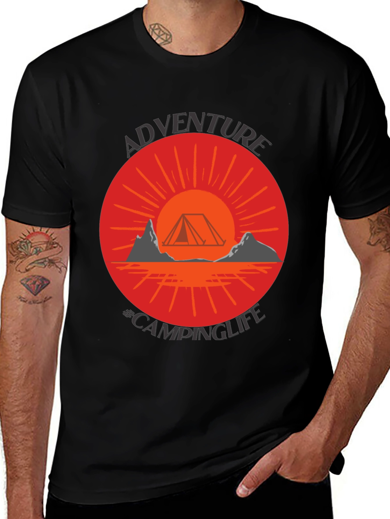 Variant 12 of Adventure Camping Life Graphic Tee - Black