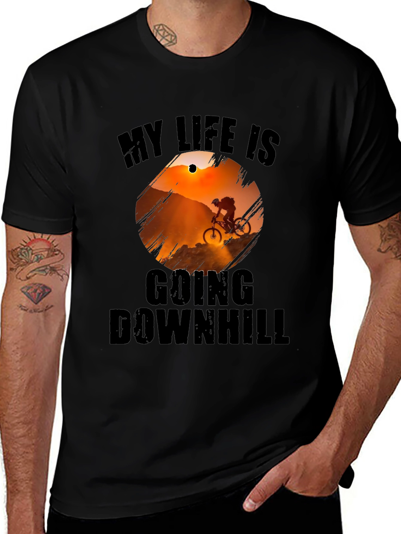 Variant 15 of My Life is Going Downhill Mountain Bike T-Shirt