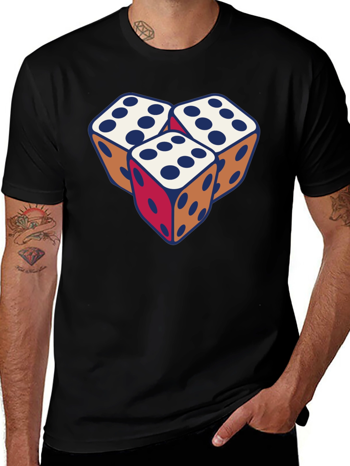 Dice Graphic Tee - Lucky Number Black T-Shirt