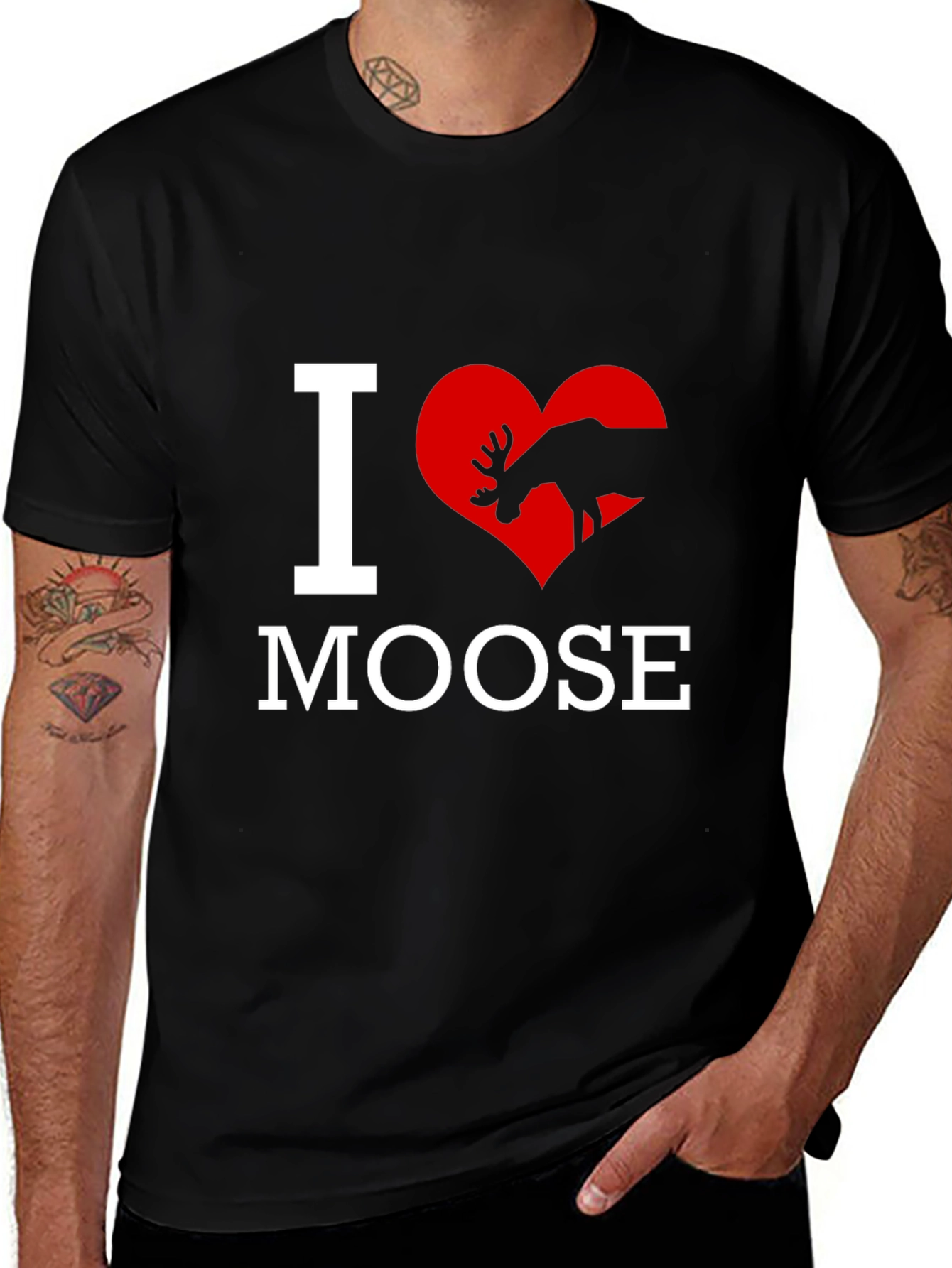 Variant 29 of I Love Moose T-Shirt - Novelty Graphic Tee