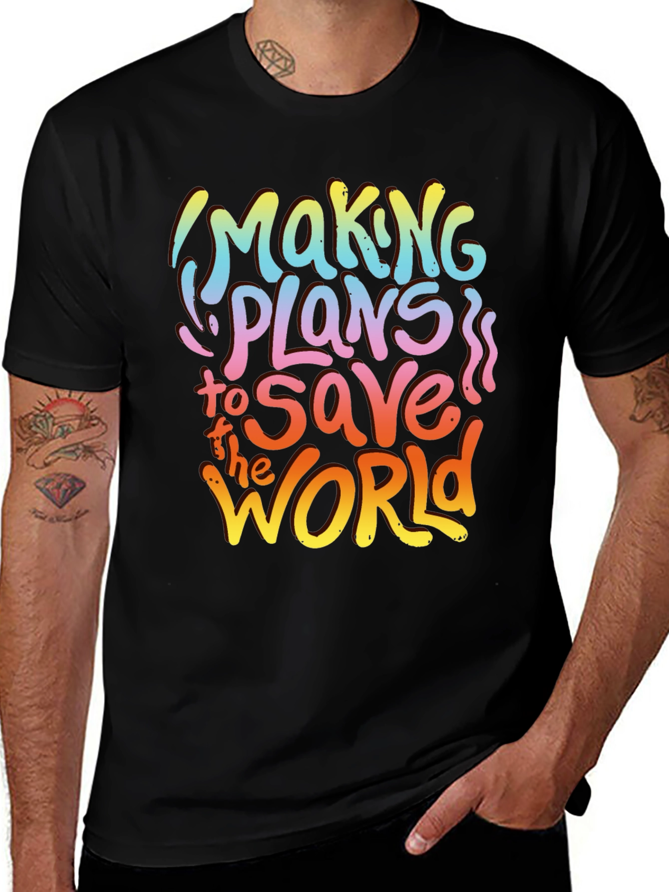 Variant 25 of Making Plans to Save the World Black T-Shirt
