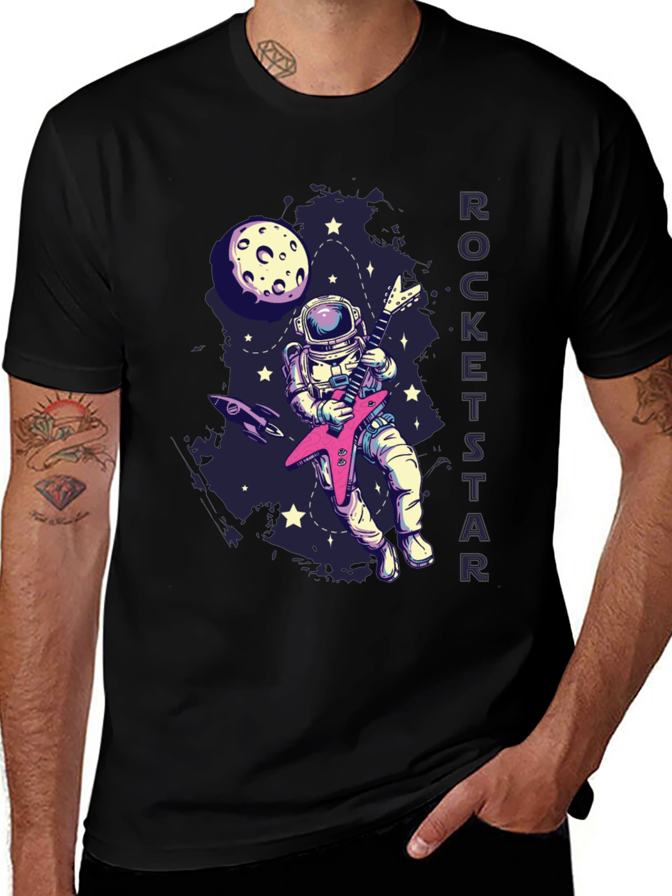 Variant 24 of Astronaut Guitarist Graphic T-Shirt - Rock Out in Space!