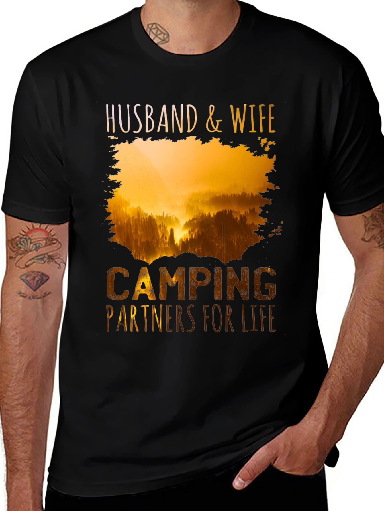Variant 21 of Husband & Wife Camping Partners Tee
