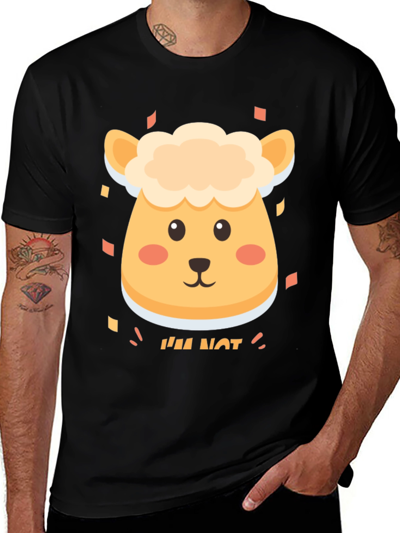 Variant 8 of Cute Sheep I'm Not T-Shirt - Soft Cotton Blend