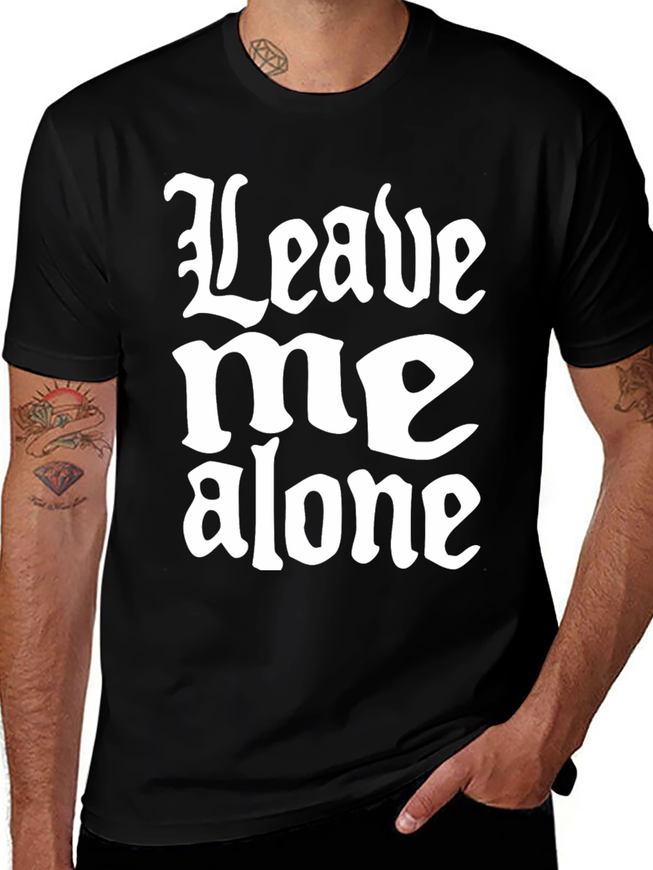 Variant 4 of Leave Me Alone Black Graphic Tee