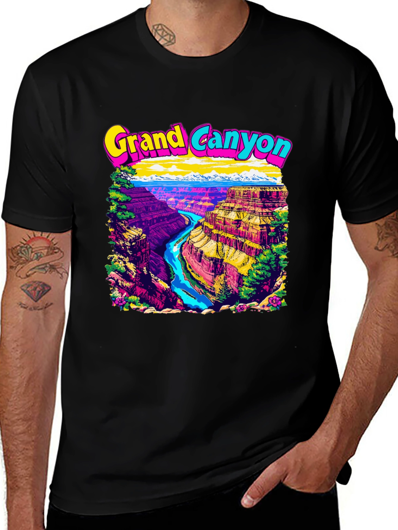 Grand Canyon Graphic Tee - Men's Black T-Shirt