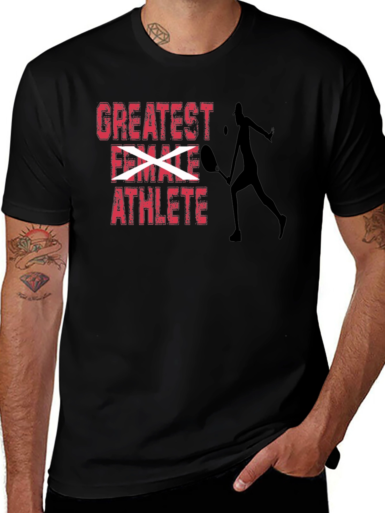 Greatest Female Athlete Tennis Player Graphic T-Shirt