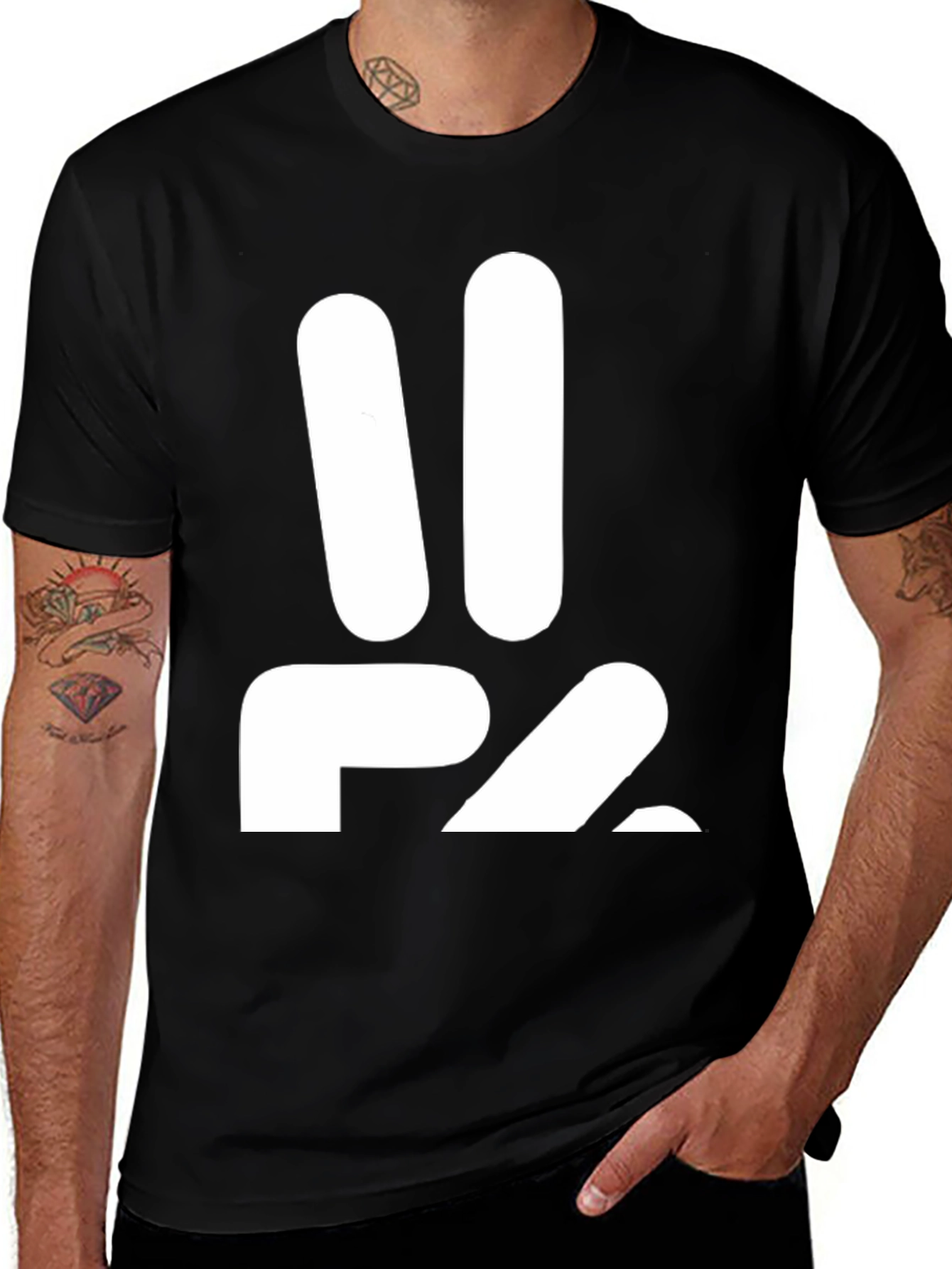 Variant 17 of Black T-Shirt with Bold Graphic Print