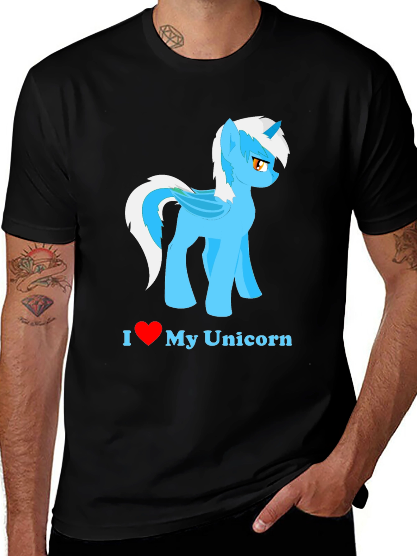 Variant 28 of I Love My Unicorn Black Graphic Tee