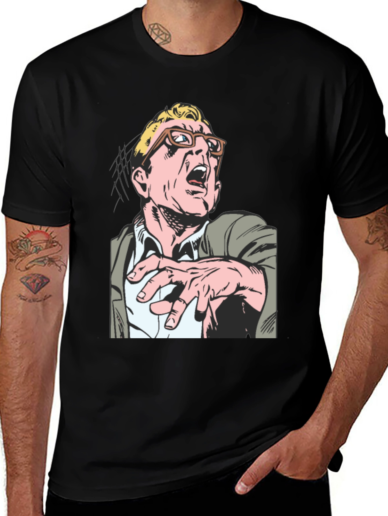 Variant 12 of Comic Book Character Tee - Black T-Shirt
