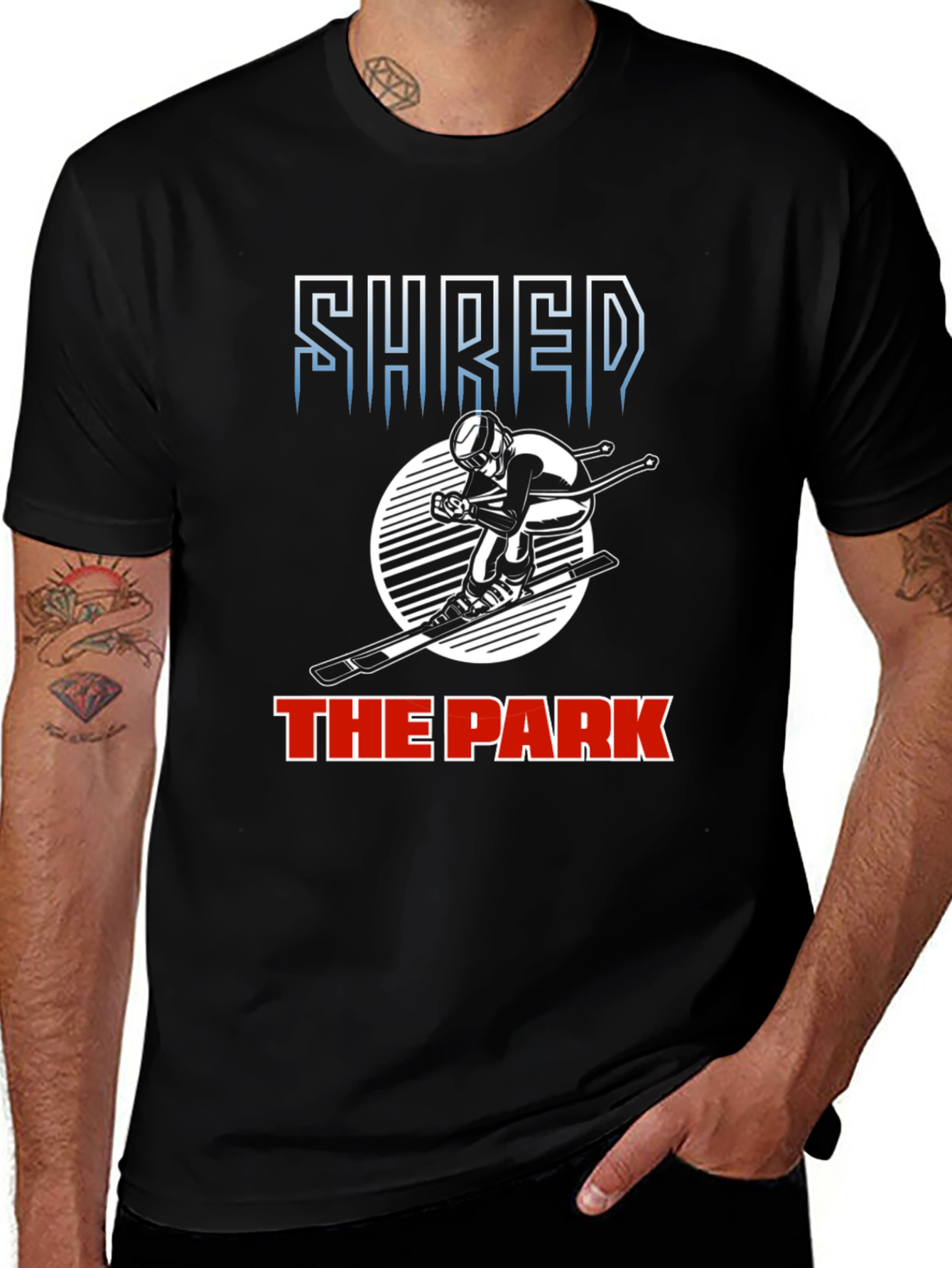 Variant 22 of Shred the Park Skier Graphic T-Shirt