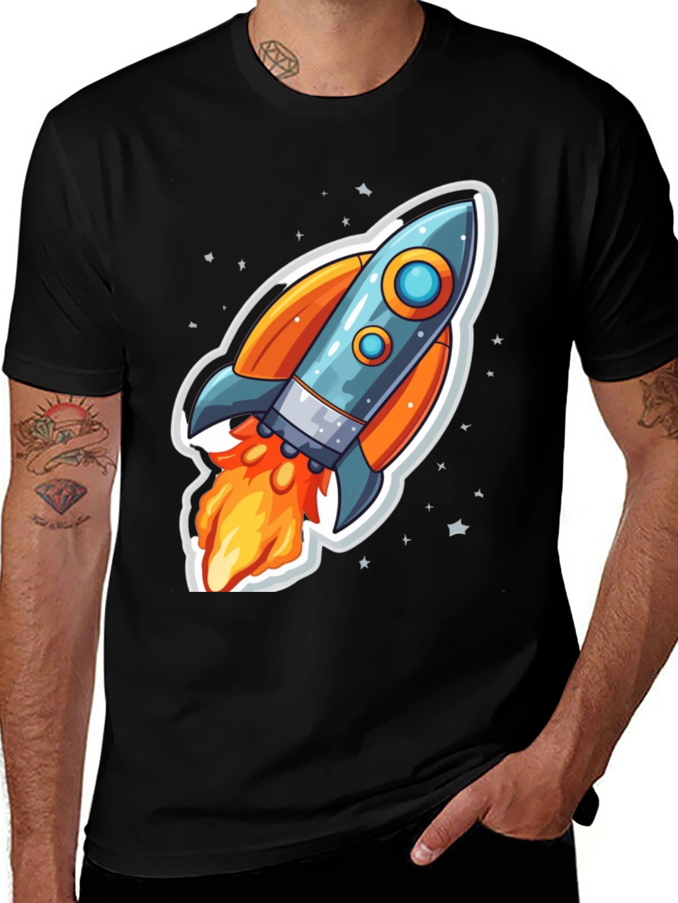 Variant 7 of Rocket Launch Graphic Tee - Blast Off in Style!