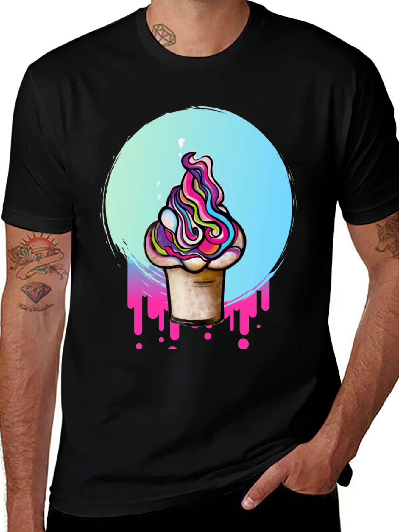 Variant 6 of Vaporwave Ice Cream Graphic Tee - Retro Style